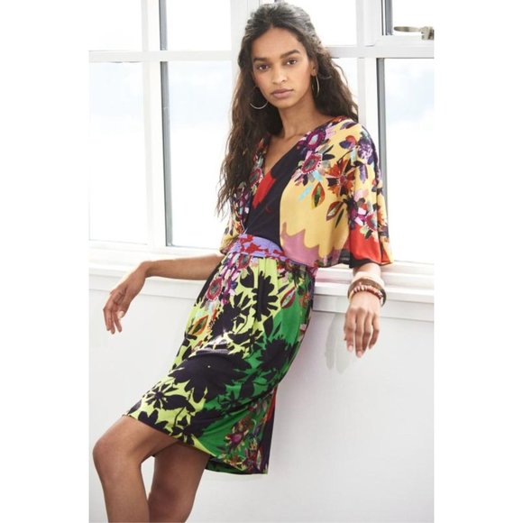 Ranna Gill Dresses & Skirts - Anthropologie Ranna Gill Sabatina Kimono Sleeve Dress Multicolor Womens Size Sma